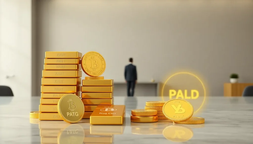 Imagen relacionada con oro respaldado por ETF literal? Hmm. The content: gold price above $5,000, safe-haven, gold-backed stablecoins like Tether Gold and Paxos Gold, market cap growth. Focus keyword: oro respaldado por oro? Not good. We need a specific phrase people search. "oro respaldado por criptomonedas estables" or "stablecoins respaldadas por oro" Spanish. Since article mentions "criptomonedas estables respaldadas por oro" and examples Tether Gold Paxos Gold. A good focus keyword: "stablecoins respaldadas por oro" or "criptomonedas estables respaldadas por oro". The guideline: should appear naturally in title and body. The body includes "criptomonedas estables respaldadas por oro" exactly. So keyword: criptomonedas estables respaldadas por oro.criptomonedas estables respaldadas por oro